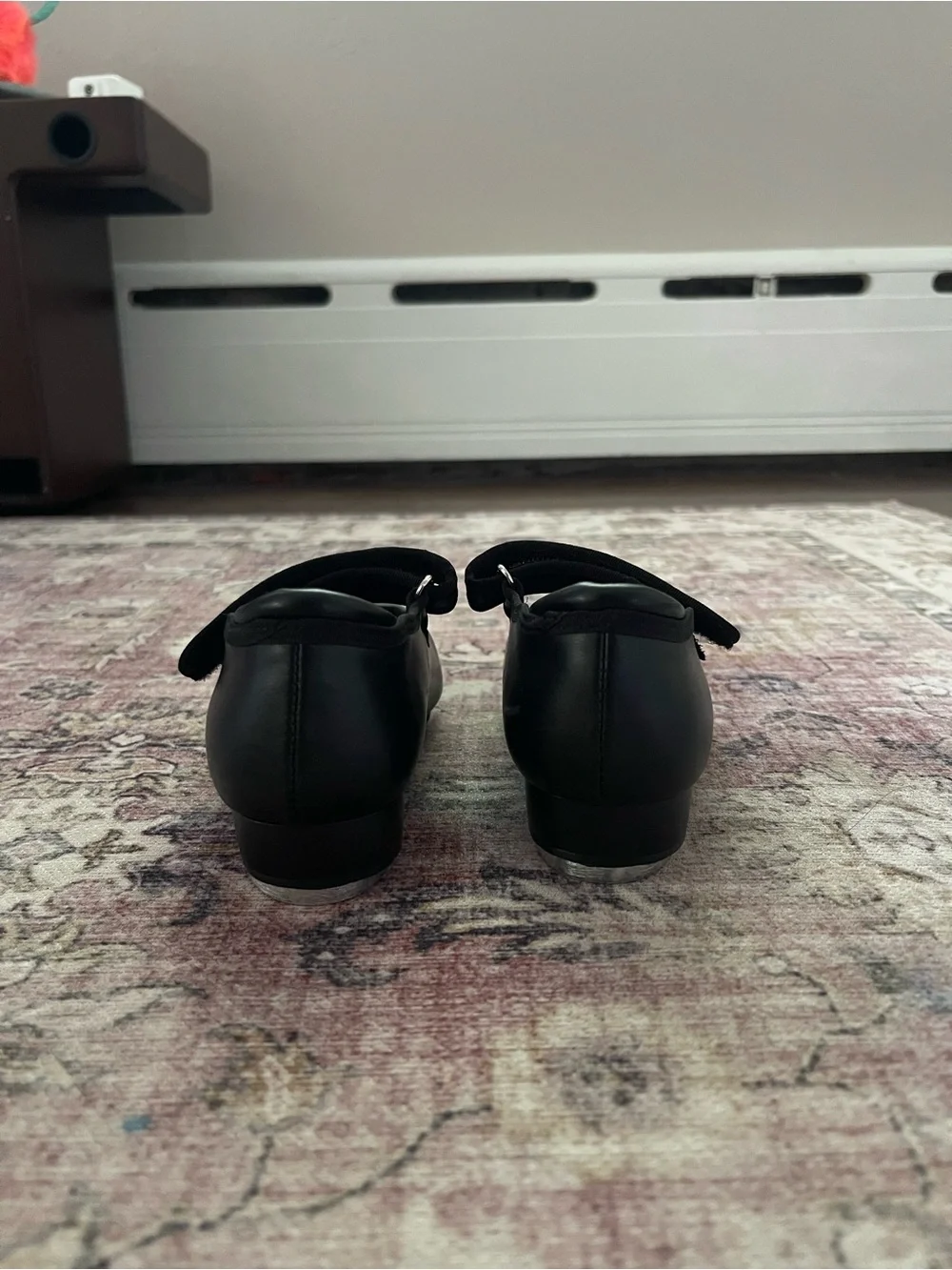 Children's Black Mary Jane Tap Shoes with Velcro Strap